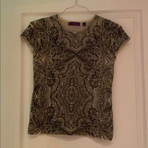 Patterned cashmere T-shirt